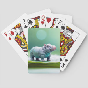 Hippopotamus Tierspass Miniaturgröße Fantastisch Spielkarten