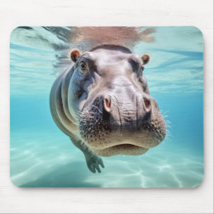 Hippopotamus Tierspass Natur spielen Mousepad