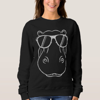 Hippopotamus Tragen einer Sonnenbrille Hippo-Tier Sweatshirt