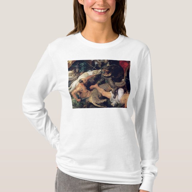 Hippopotamus-und Krokodil-Jagd, c.1615-16 T-Shirt (Vorderseite)