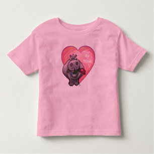 Hippopotamus-Valentinstag Kleinkind T-shirt