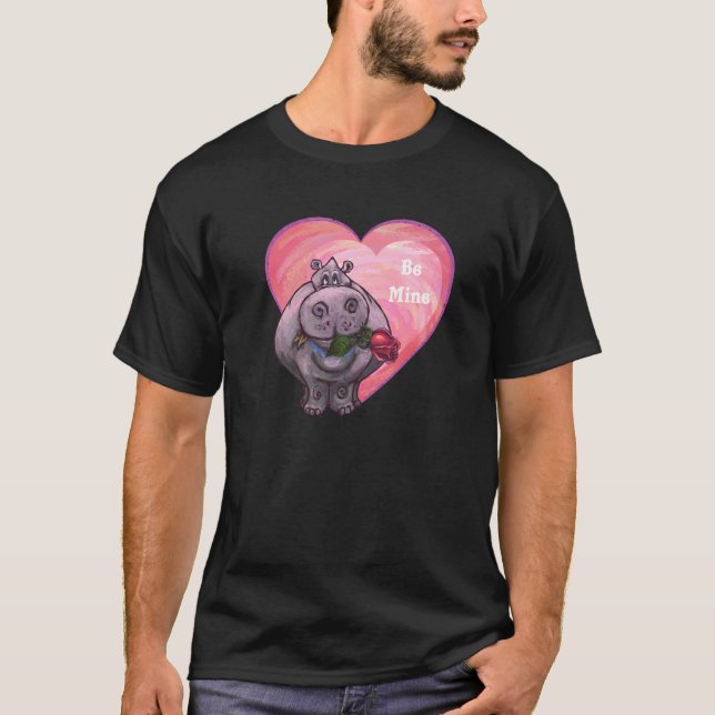 Hippopotamus-Valentinstag T-Shirt (Vorderseite)
