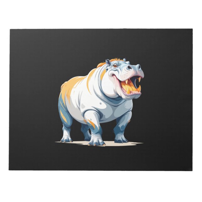 Hippopotamus Vector Art mit lebhaften Farben Notizblock (Vorderseite)