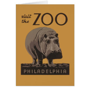 Hippopotamus Vintages Nilpferd-Zooposter wpa