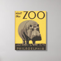 Hippopotamus Vintages Nilpferd-Zooposter wpa
