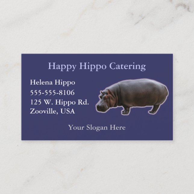 Hippopotamus-Visitenkarten Visitenkarte (Vorderseite)