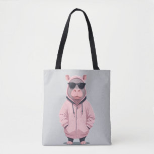 Hippopotamus Wearing Hoodie Funny Cool Animal Pop