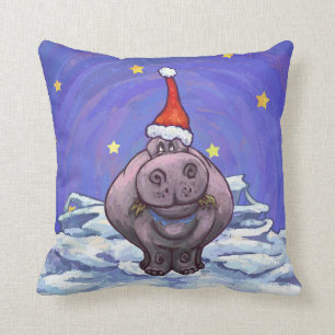 Hippopotamus-Weihnachten Kissen