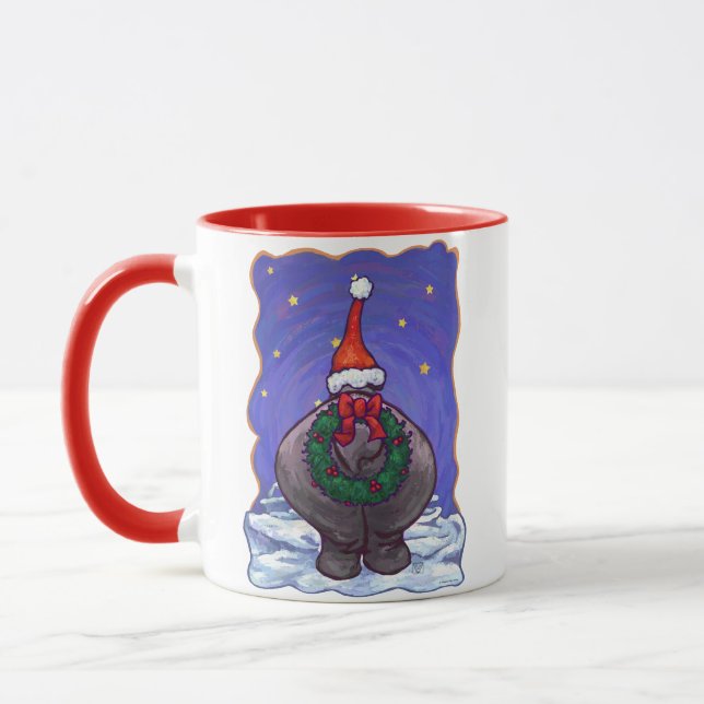 Hippopotamus Weihnachten Tasse (Links)