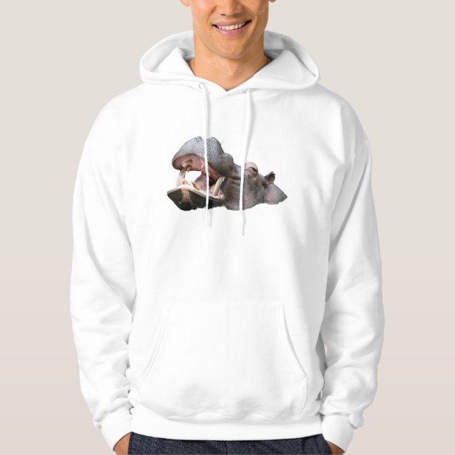 Hippopotamus White Men's Hoodies (Vorderseite)