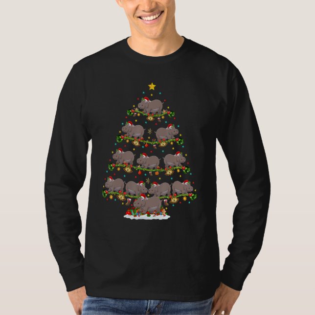 Hippopotamus   Xmas Santa Hippopotamus Christmas T T-Shirt (Vorderseite)