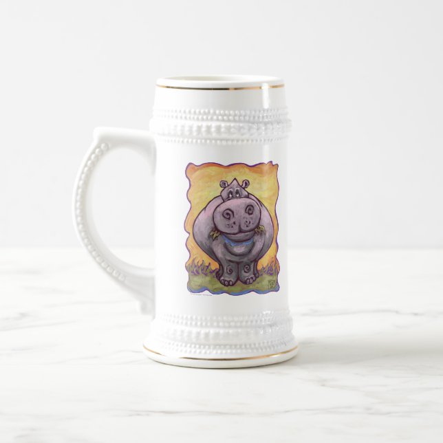 Hippopotamusgeschenke und Zubehör Bierglas (Links)