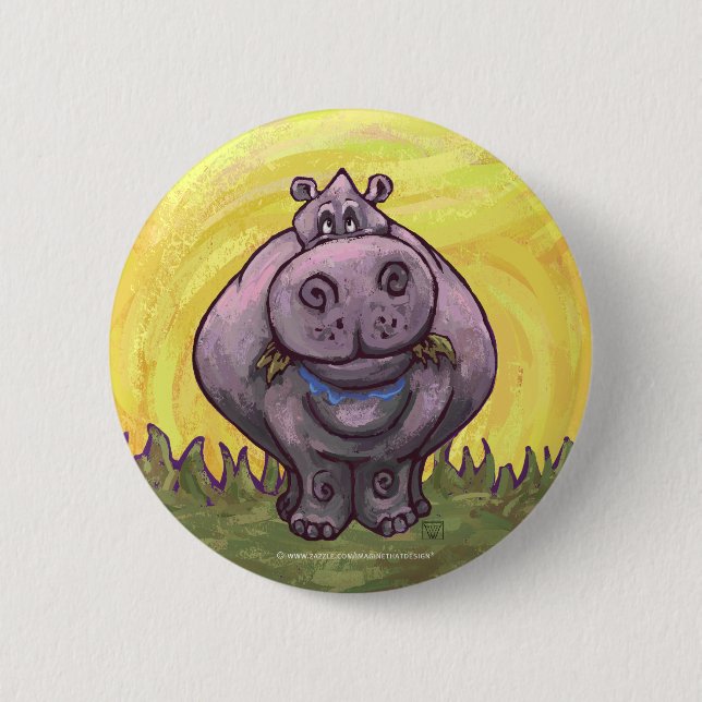 Hippopotamusgeschenke und Zubehör Button (Vorderseite)