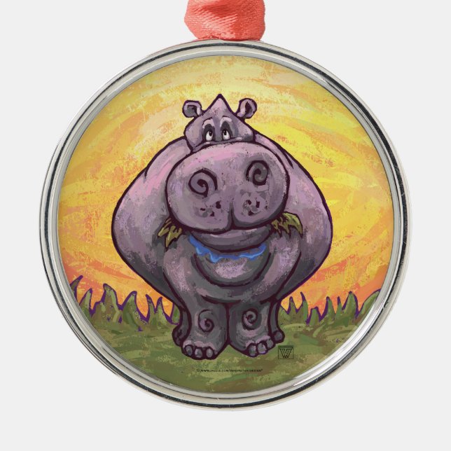 Hippopotamusgeschenke und Zubehör Ornament Aus Metall (Vorne)