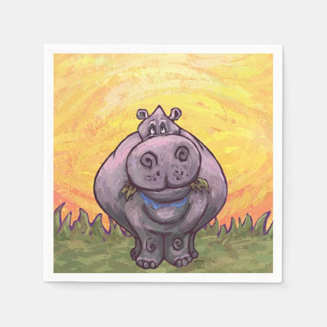 Hippopotamusgeschenke und Zubehör Serviette (Vorderseite)