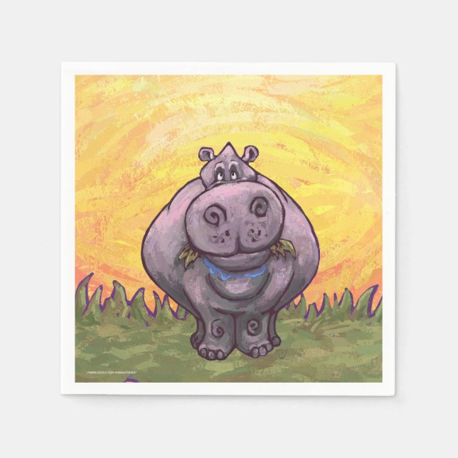 Hippopotamusgeschenke und Zubehör Serviette (Vorderseite)