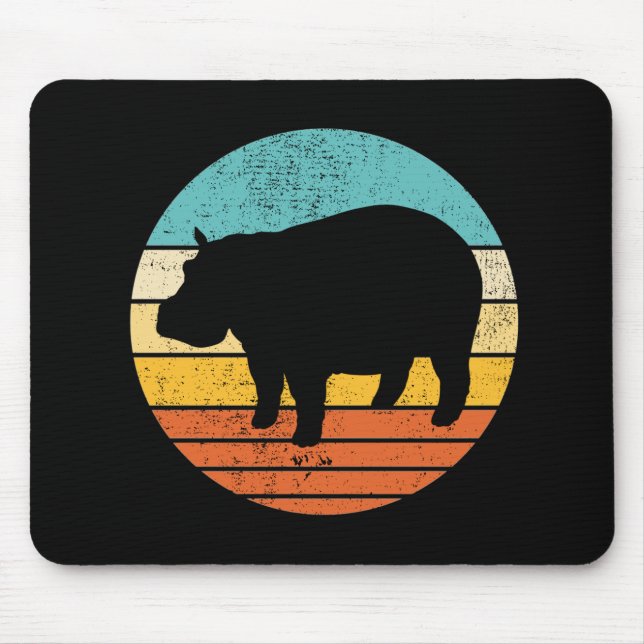 Hippopotomas Retro Sun Mousepad (Vorne)