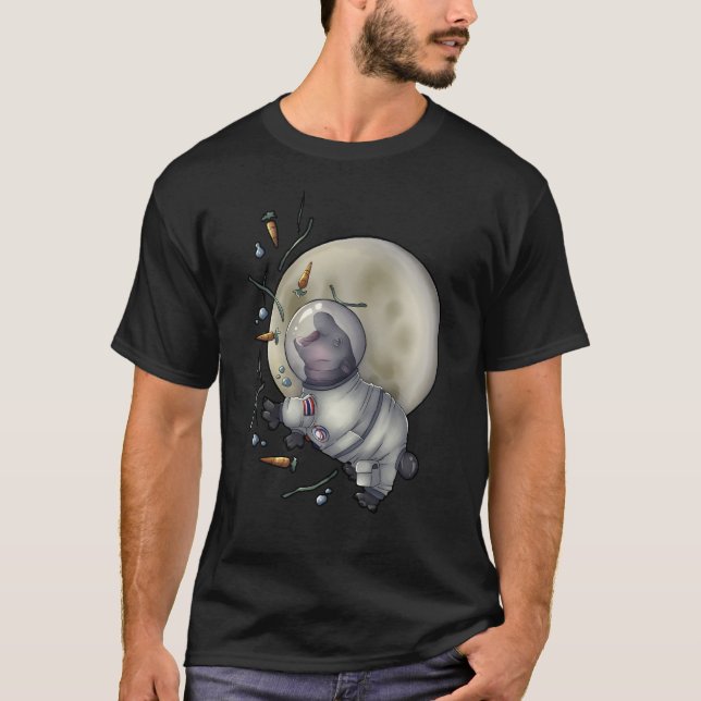 Hippos auf dem Mond T-Shirt (Vorderseite)
