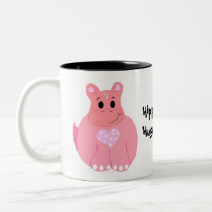 Hippos haben riesige Herzen Zweifarbige Tasse