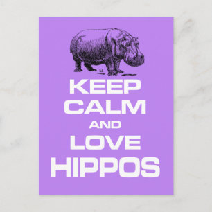 Hippos Hippotamus Fun Design behalten Ruhe und Lie Postkarte