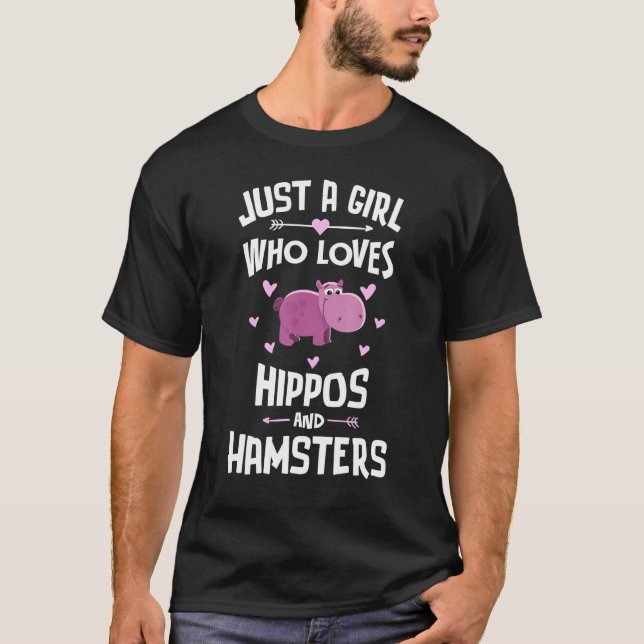 Hippos und Hamster für Mädchen T-Shirt (Vorderseite)