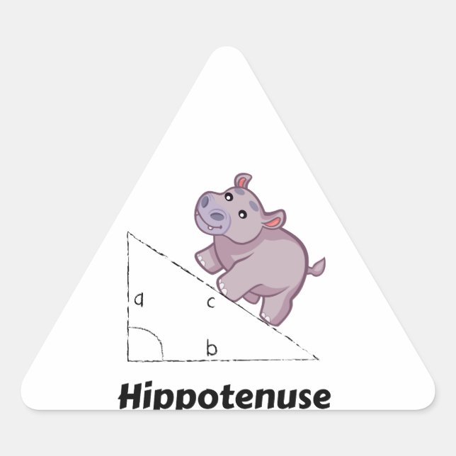Hippotenuse Funny Math Dreieckiger Aufkleber (Vorderseite)