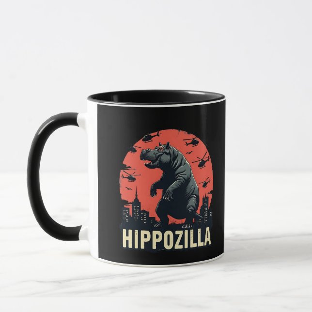 Hippozilla Spooky Moo Deng Hippo Halloween Tasse (Links)