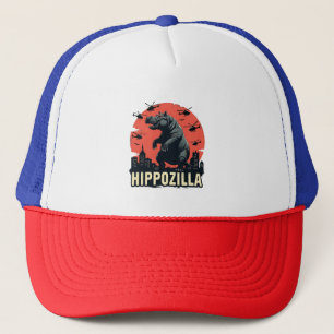 Hippozilla Spooky Moo Deng Hippo Halloween Truckerkappe