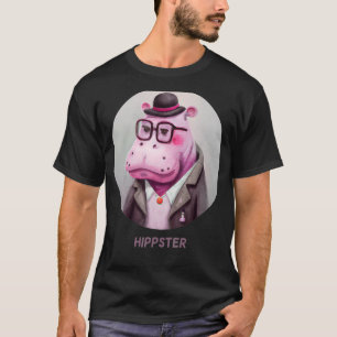 Hippster Hippo Hipster Niedlich Pun Animal Hippopo T-Shirt