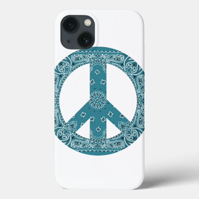 Hippy Bandanna Peace Sign Aquamarin Case-Mate iPho iPhone Hülle (Rückseite)