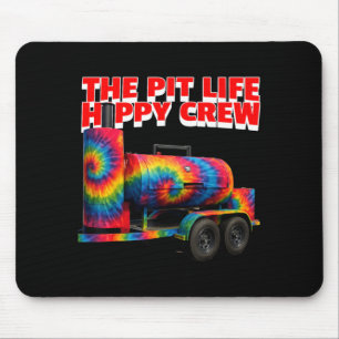 Hippy BBQ Tie Dye Smoker Pit Leben Hippy Crew Mousepad