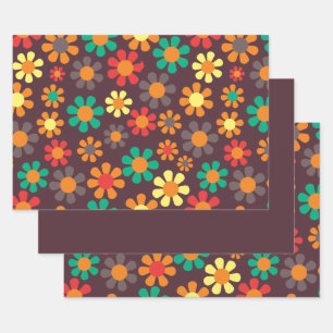 Hippy-Blume Geschenkpapier Set