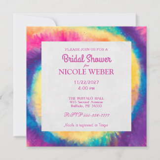 Hippy Boho Gefärbte Krawatte Tye Bridal Dusche Ein Einladung