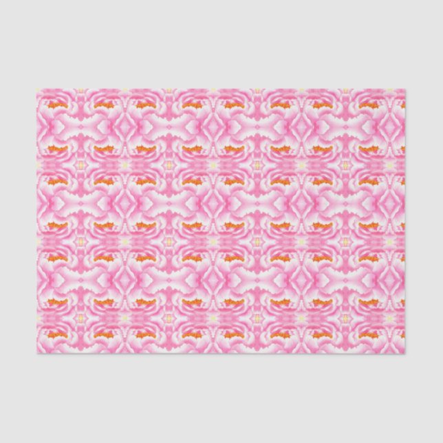 Hippy Chic Pink und Orange Krawatte Dye Muster Seidenpapier (Vorderseite)