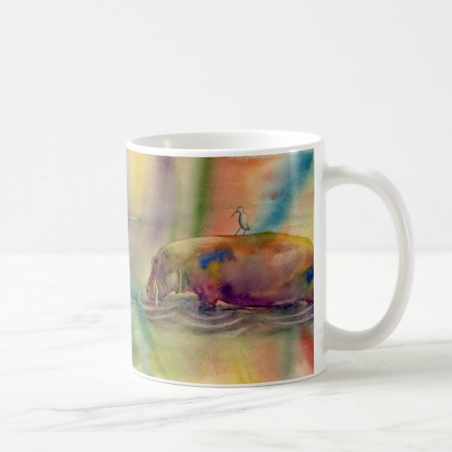 Hippy Dippy, Watercolor-Kunst-Tasse Kaffeetasse (Rechts)
