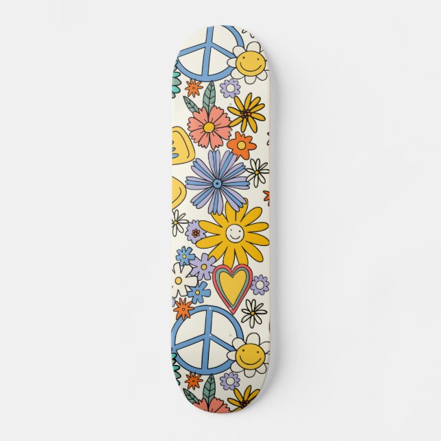 Hippy-Floral Skateboard (Vorderseite)