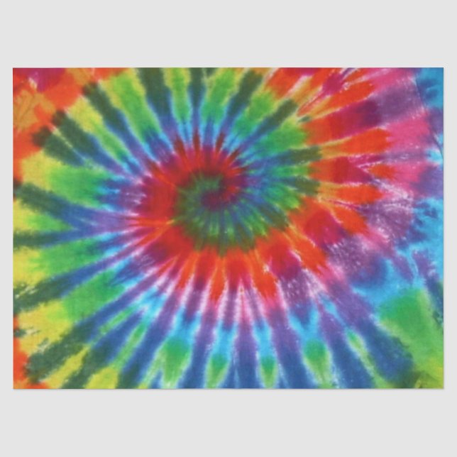 Hippy FriedensRetro 60er gefärbte Krawatte Seidenpapier (Vorderseite)