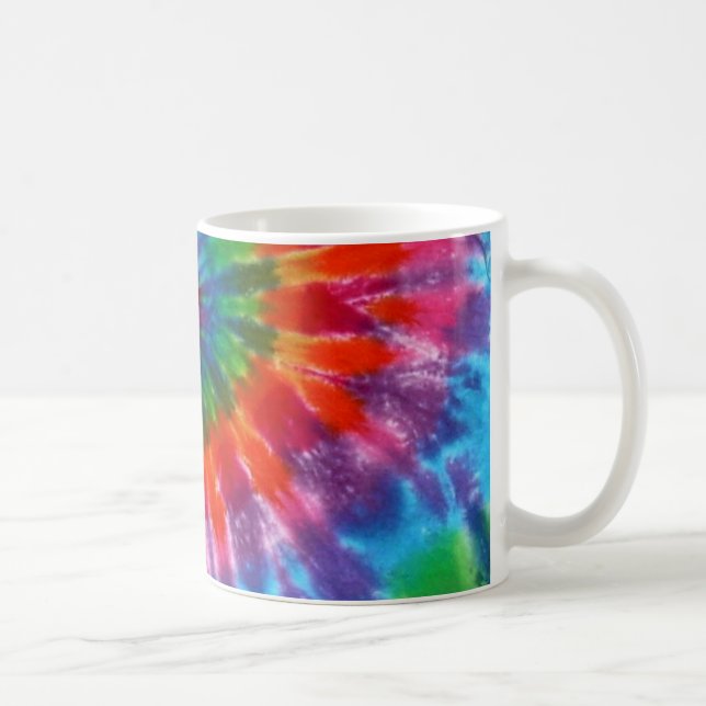 Hippy FriedensRetro 60er gefärbte Krawatte Tasse (Rechts)