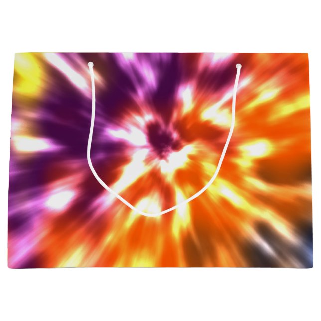 Hippy FriedensRetro gefärbte Krawatte buntes Boho Große Geschenktüte (Vorderseite)