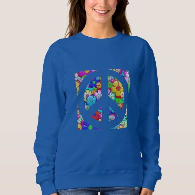 Hippy-Friedenszeichen Sweatshirt (Vorderseite)