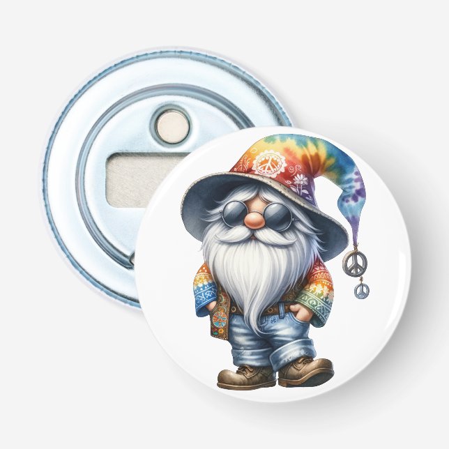 Hippy Gnome Flaschenöffner (Vorderseite)