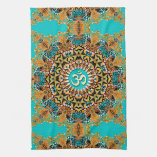 Hippy Goa Psychedelic Batik OM Stoffbanner Geschirrtuch