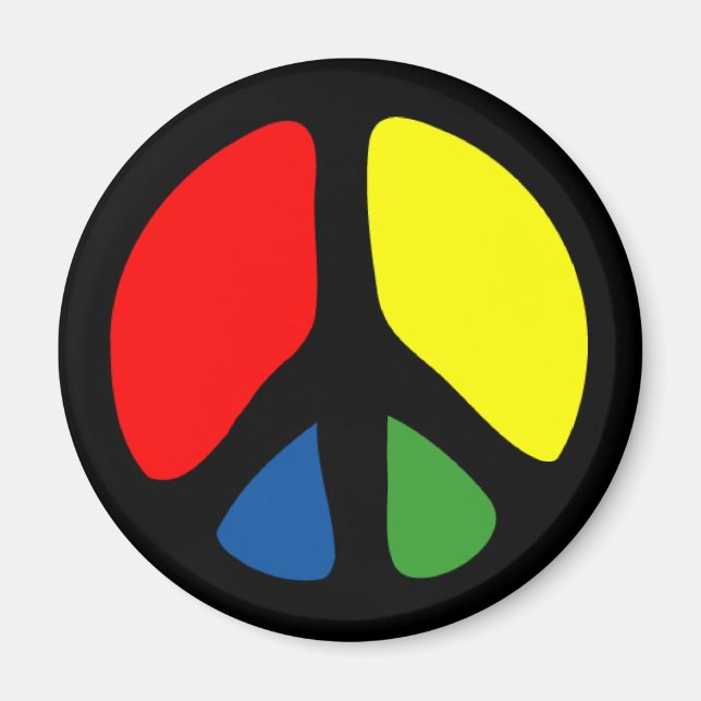 Hippy Groovy Peace Symbol Magnet (Vorne)