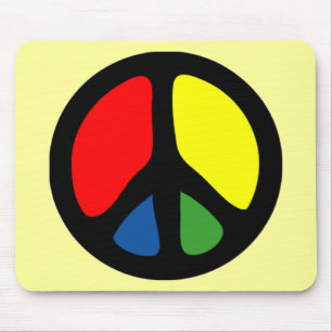 Hippy Groovy Peace Symbol Mousepad