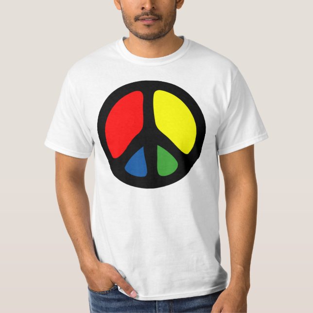 Hippy Groovy Peace Symbol T-Shirt (Vorderseite)