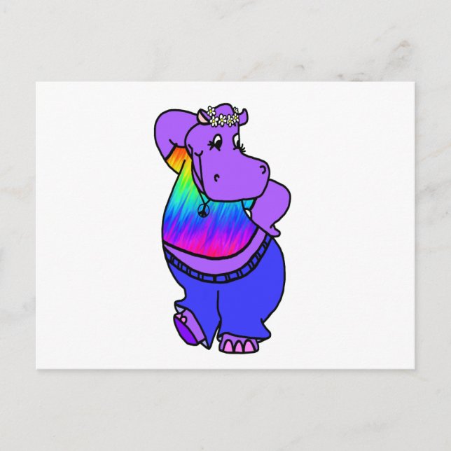 Hippy Hippo Postkarte (Vorderseite)