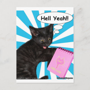 Hippy Kitty Hell Yeah! Cats Rule Postkarte