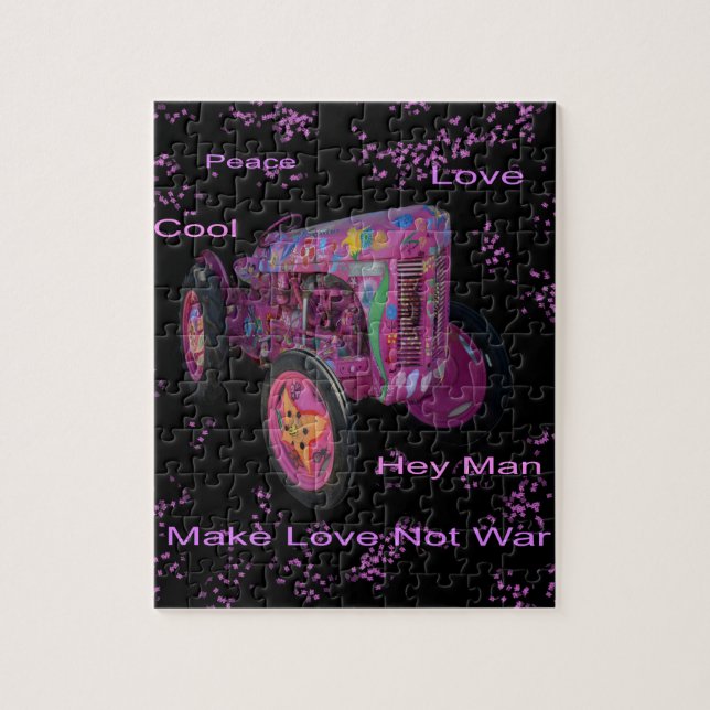 Hippy Liebe Traktor, Jigsaw Puzzle (Vertikal)
