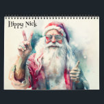 Hippy Nick Two Page Medium Calendar (weiß) Kalender<br><div class="desc">Haben Sie sich jemals gefragt, wie der Weihnachtsmann aussehen würde, wenn die Tradition des Weihnachtsmanns in den 60er Jahren begann? Jedes Hippy-Nick ist meine Version von Santa Calus aus den 60er Jahren in Aquarell. Feiern Sie den Weihnachtsmann und die 60er Jahre das ganze Jahr über mit diesem Hippy Nick 2023...</div>