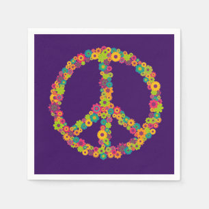 Hippy Peace Blume Kinderdinner Party Serviette